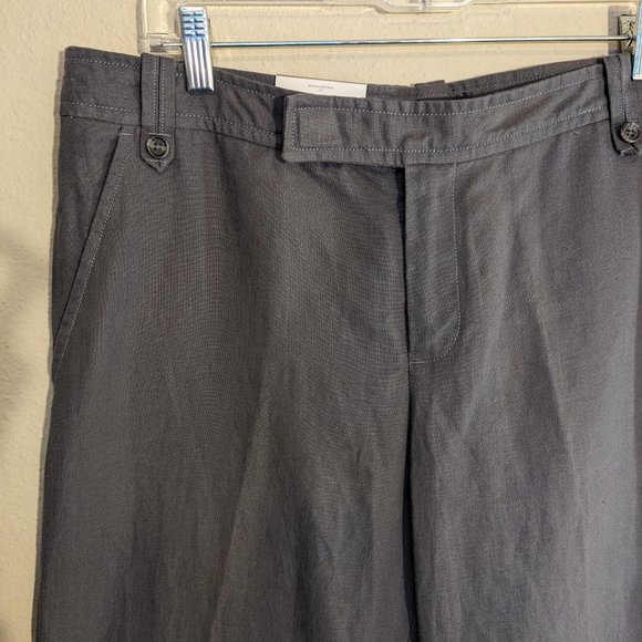 Banana Republic NWT 100% Linen Martin Fit Pant Charcoal Size 12 - Picture 10 of 11